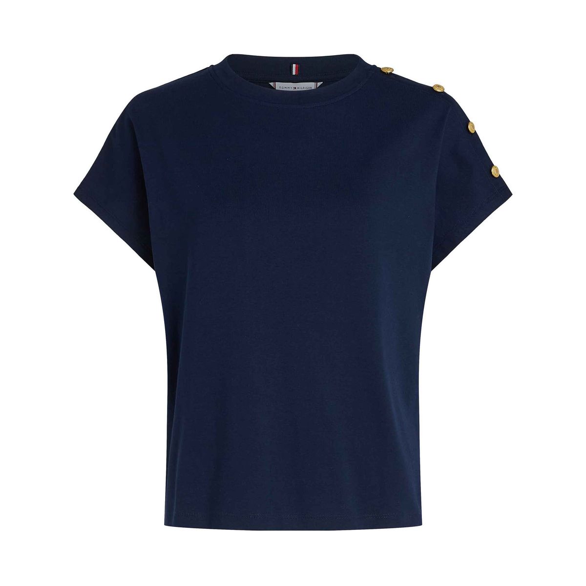 TOMMY HILFIGER - Camiseta multicolor con botones dorados en el hombro Tommy Hilfiger