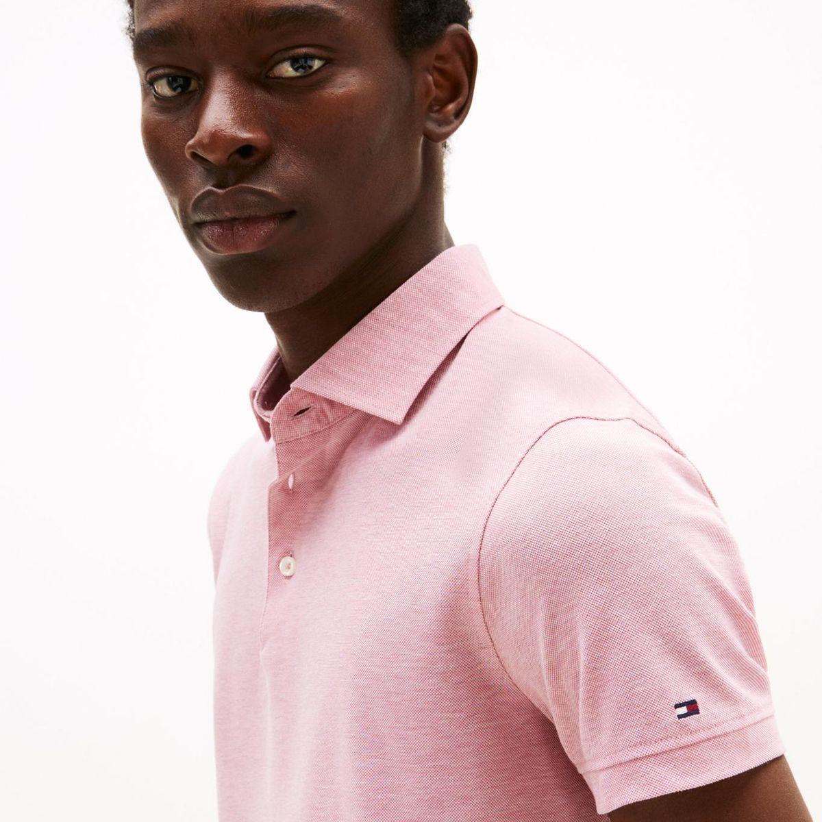 TOMMY HILFIGER - Polo rosado con cuello wide spread Tommy Hilfiger