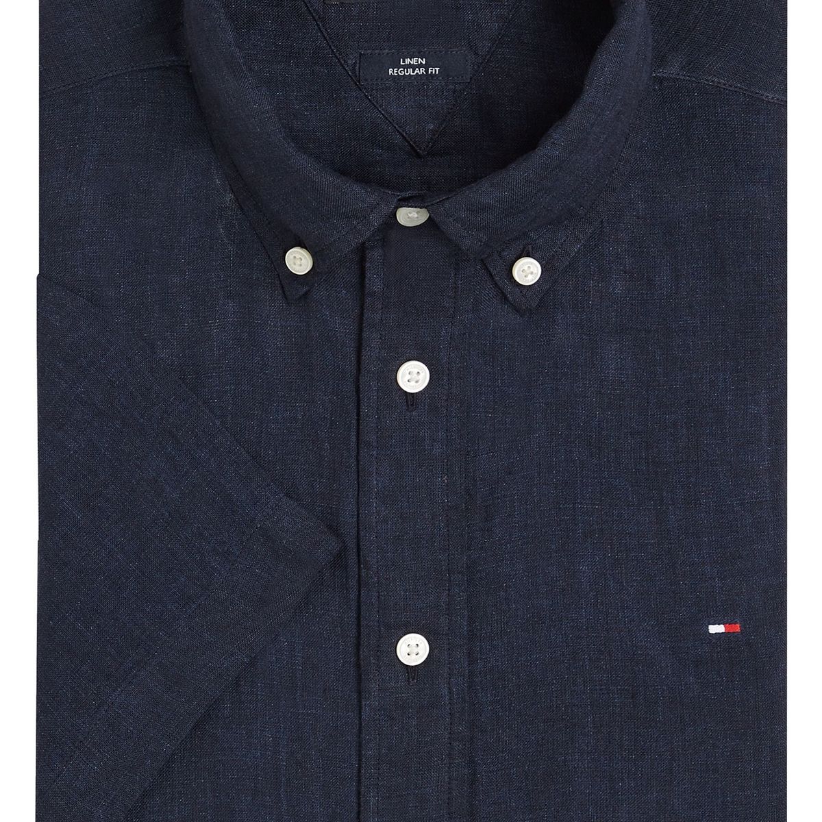TOMMY HILFIGER - Camisa azul manga corta de corte regular Tommy Hilfiger