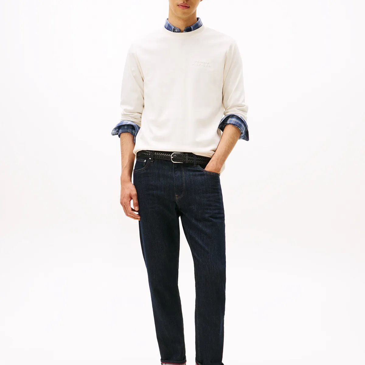 TOMMY HILFIGER - Camiseta blanca manga larga con logo gráfico Tommy Hilfiger