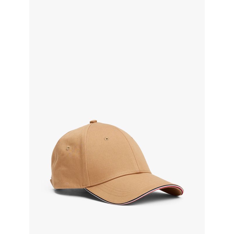 TOMMY HILFIGER - Gorra beige de béisbol con seis paneles y logo Tommy Hilfiger