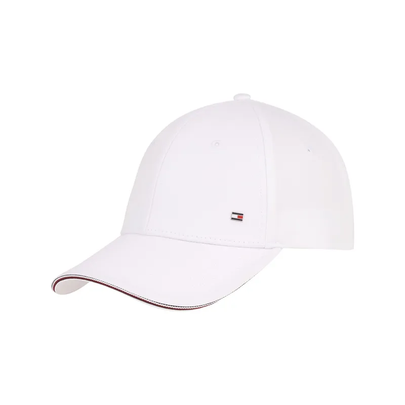 TOMMY HILFIGER - Gorra blanca de béisbol con seis paneles y logo Tommy Hilfiger