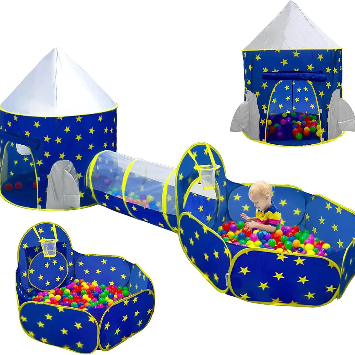 GENERICO - Tienda Infantil 3en1Piscina Tunel Carpa Juegos + 50 Pelotas