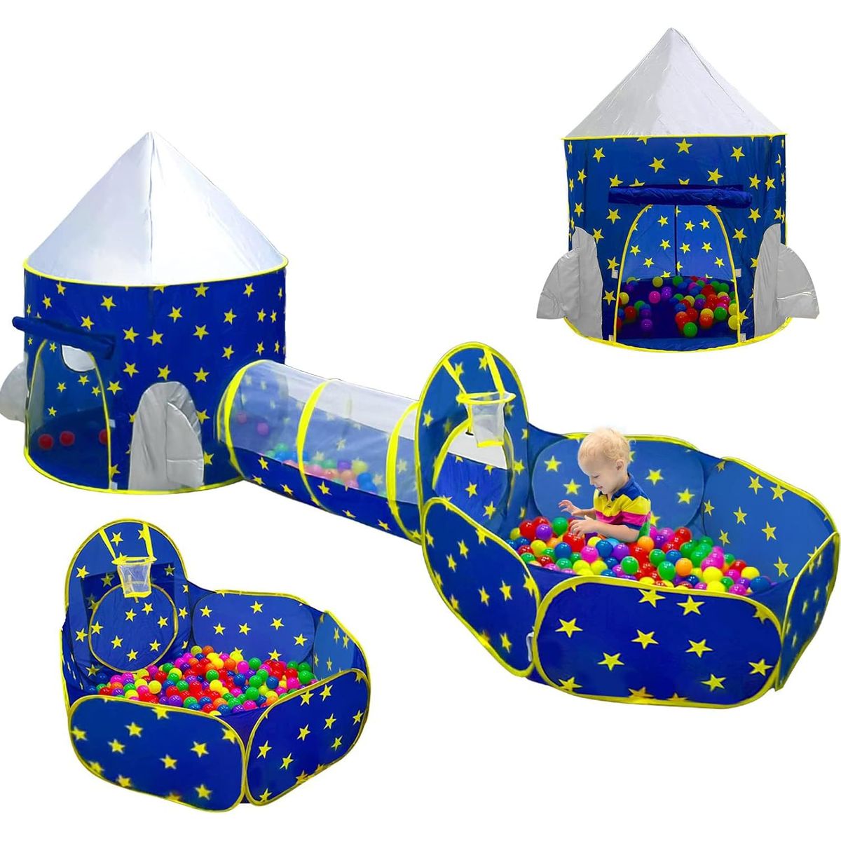 GENERICO - Tienda Infantil 3en1Piscina Tunel Carpa Juegos + 50 Pelotas