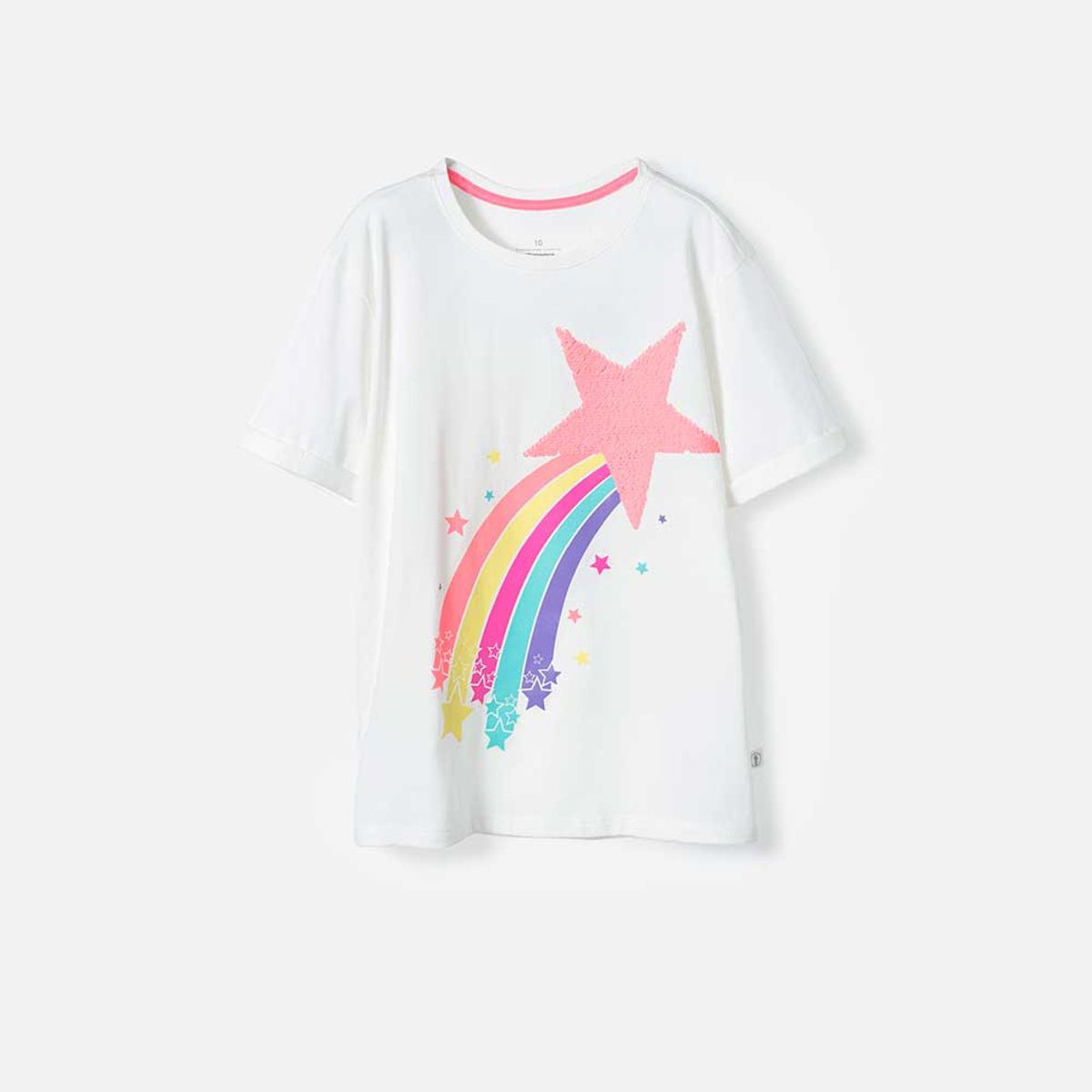 MIC - Camiseta de Mic manga corta marfil para niña