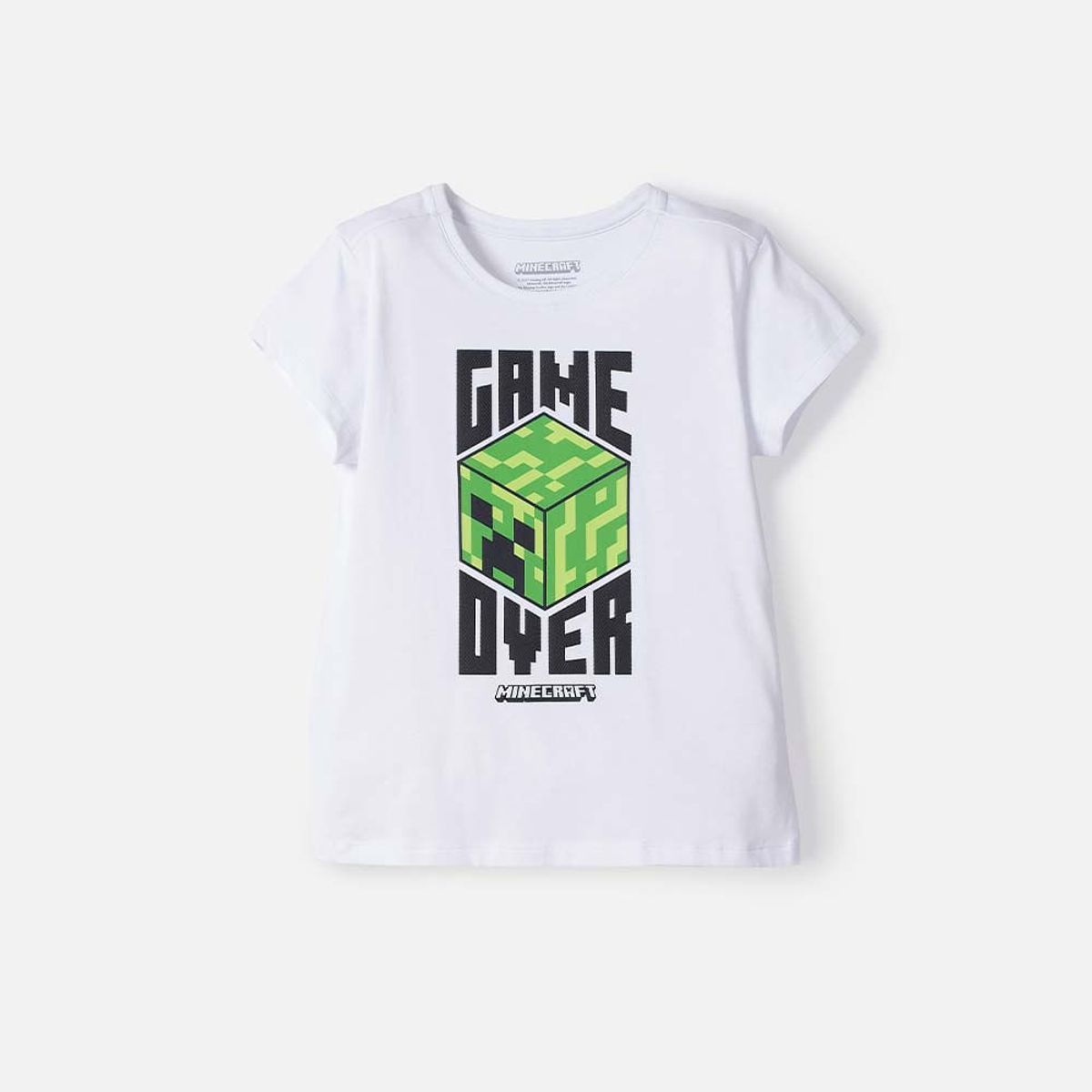 MINECRAFT - Camiseta de Minecraft manga corta blanco para niña