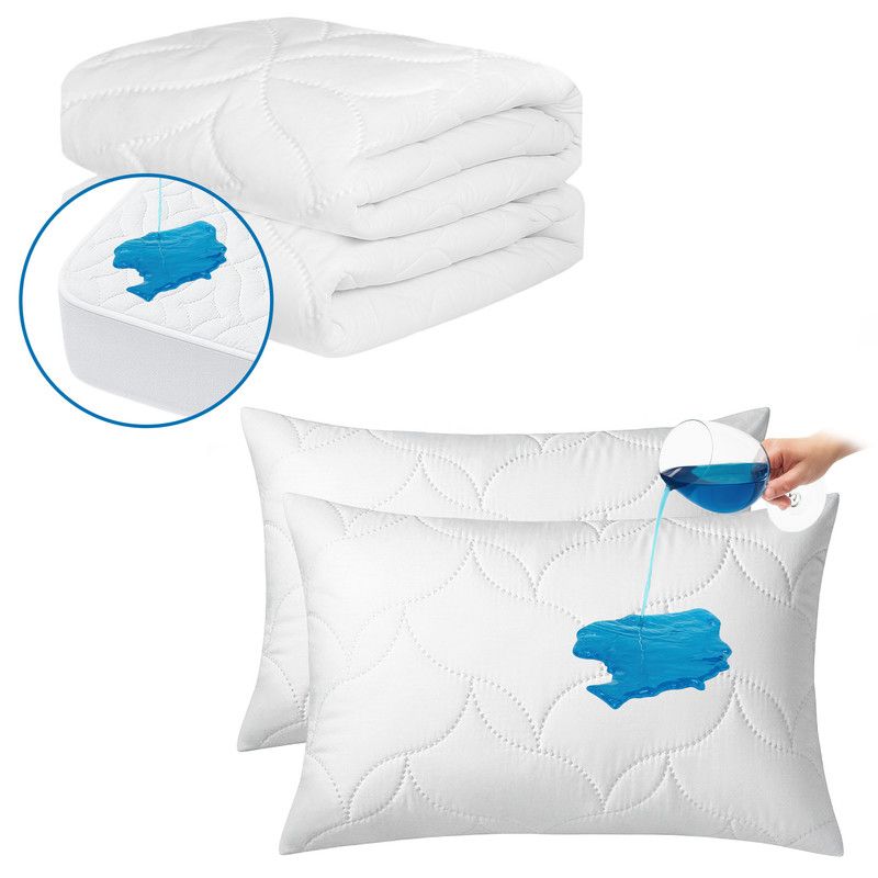 ENERGY PLUS - Combo Cama Sencilla Cubrecolchón + 2 Protectores Almohada