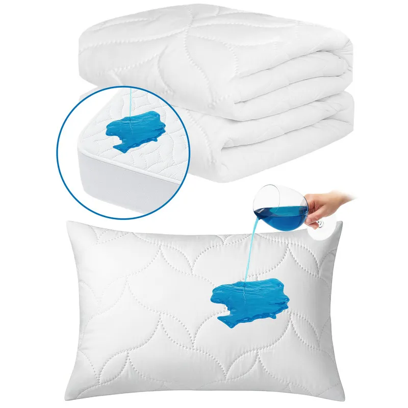 ENERGY PLUS - Combo Cama Queen Cubrecolchón + 2 Protectores Almohada