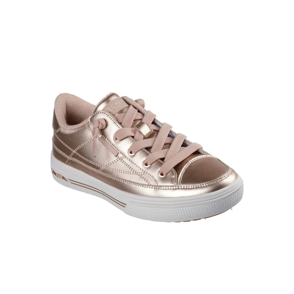 SKECHERS - Tenis Skechers Mujer Arch Fit Arcade Veganos Oro Rosa