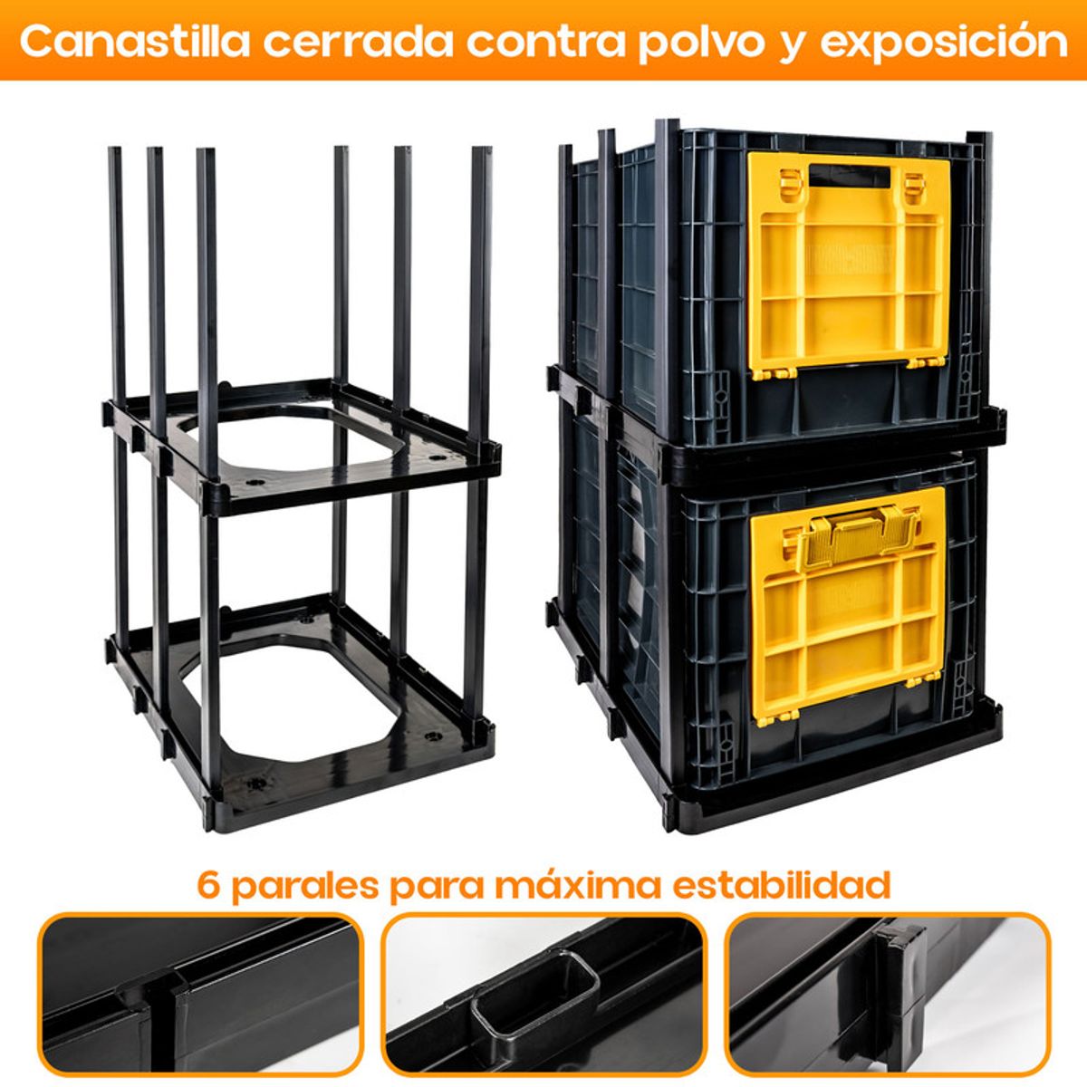 ENERGY PLUS - Estantería Modular con Canastilla Cerrada y Ventana Frontal