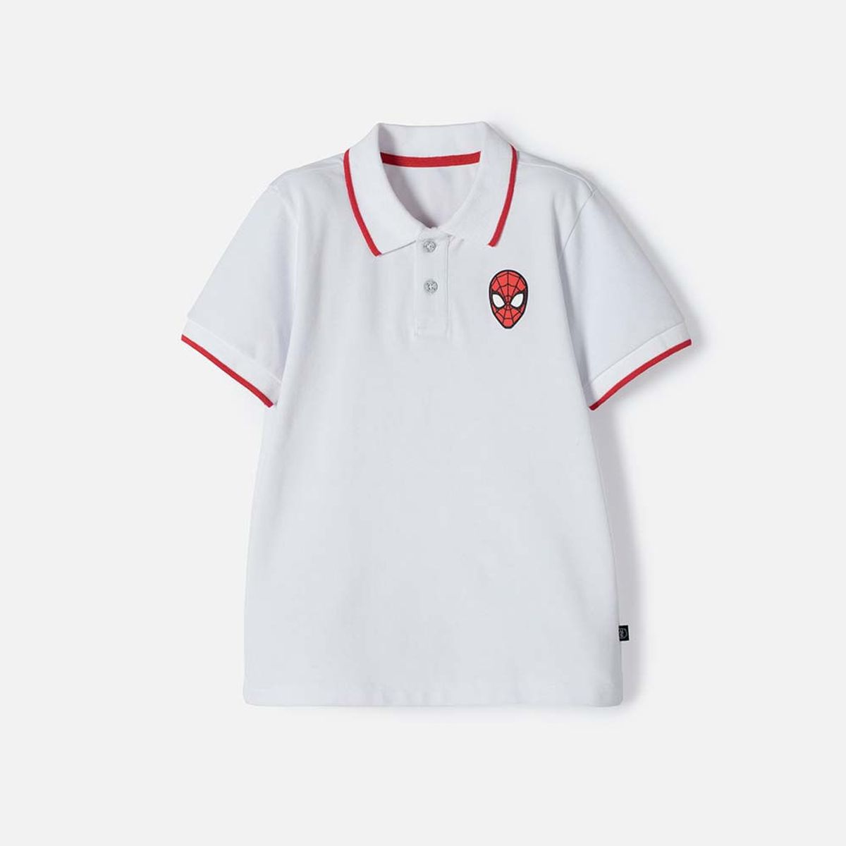MARVEL - Polo de Spiderman blanca con botones para niño