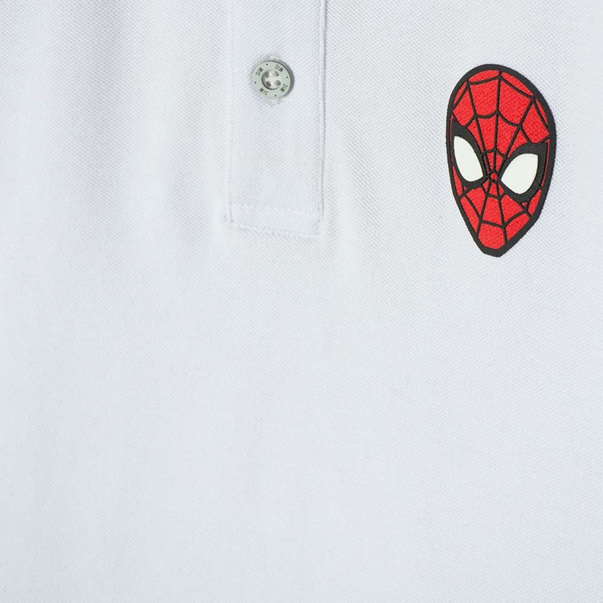 MARVEL - Polo de Spiderman blanca con botones para niño