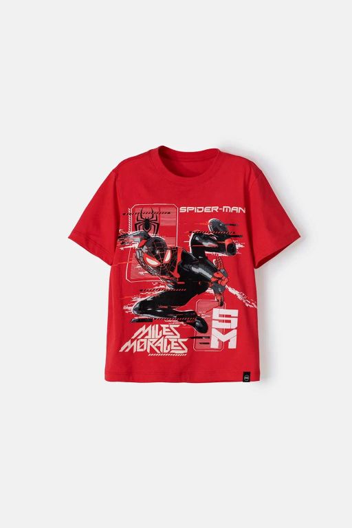 Maglia Baseball Uomo Marvel Spider-Man Classic – Manica Corta, Ufficiale, Stamina A Base D'Acqua (Nera/Rossa)