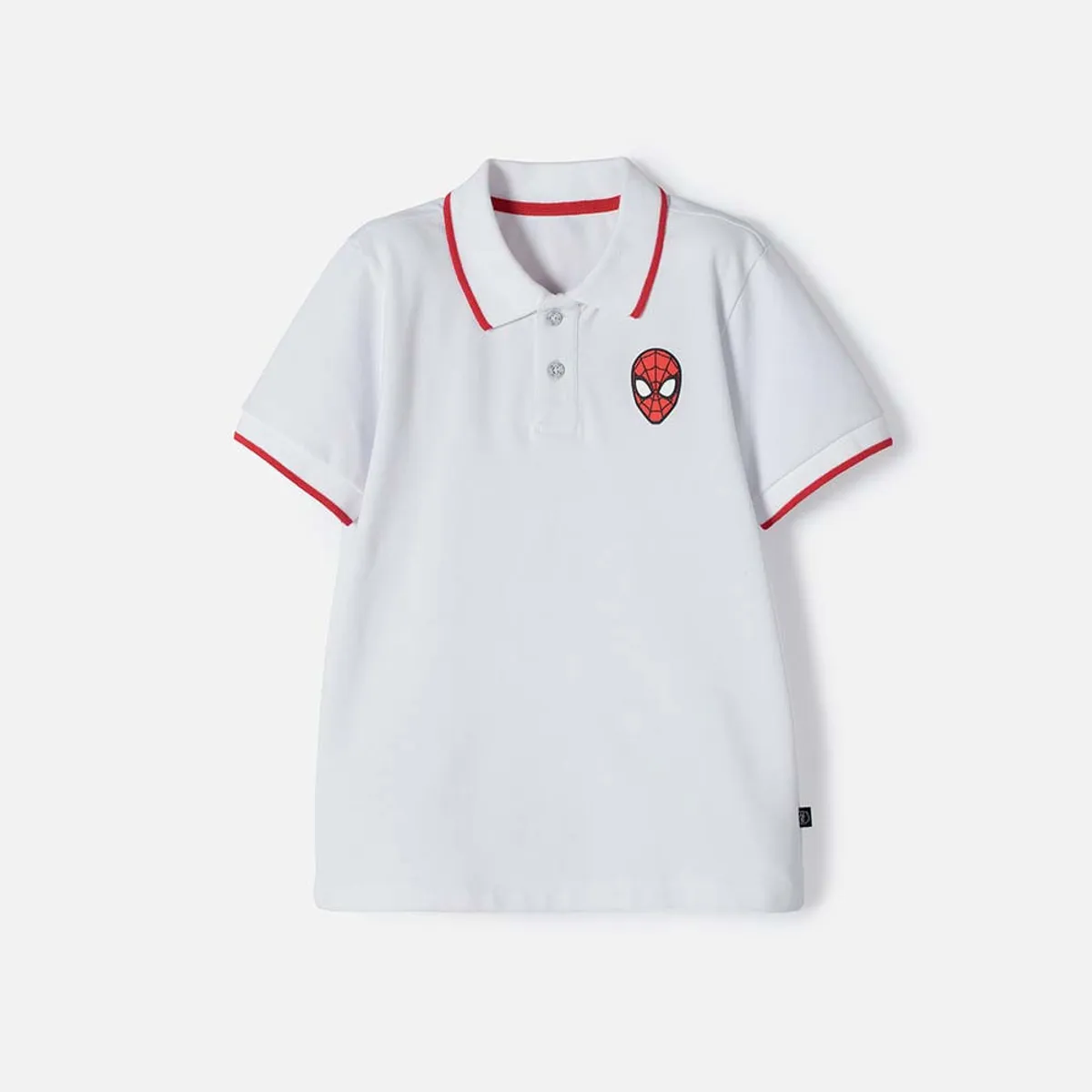MARVEL - Polo de Spiderman blanca con botones para niño