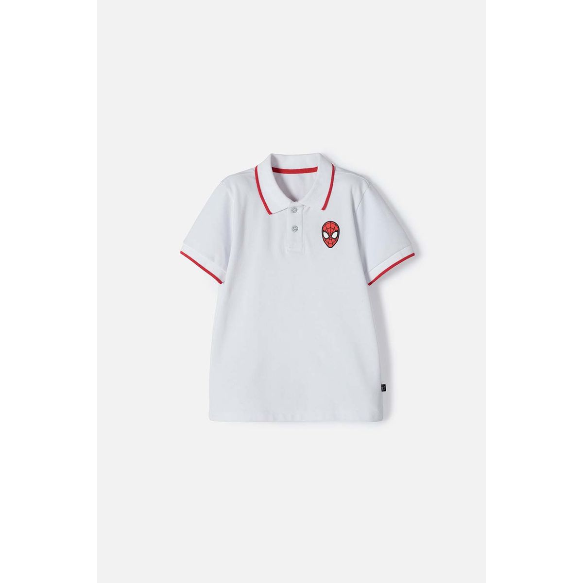 MARVEL - Polo de Spiderman blanca con botones para niño