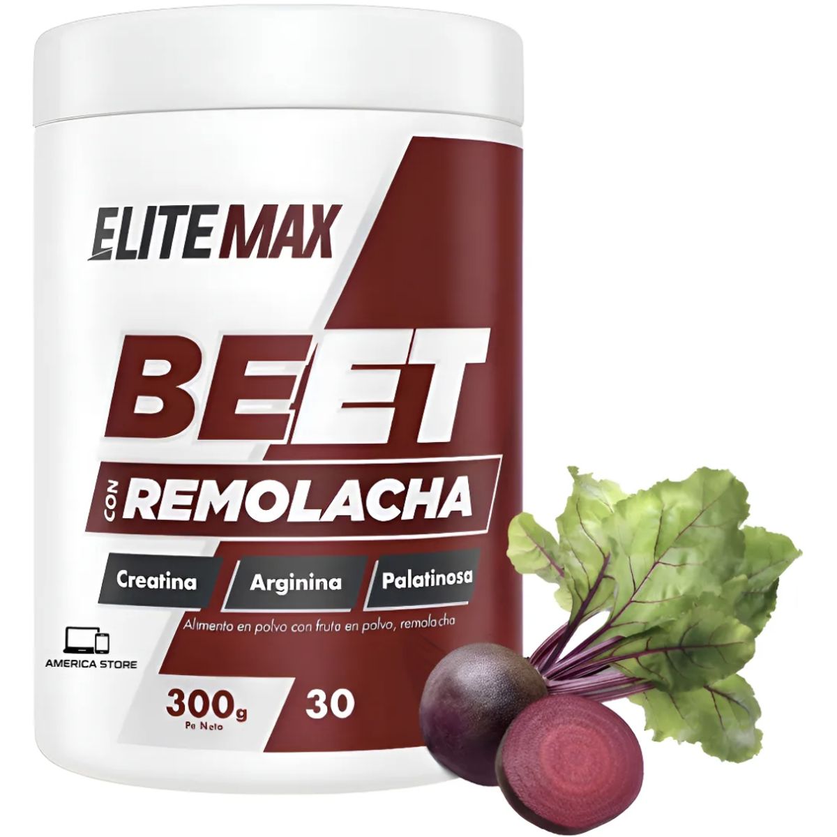 ELITE MAX - Beet Remolacha En Polvo Creatina Arginina Palatinosa 300g