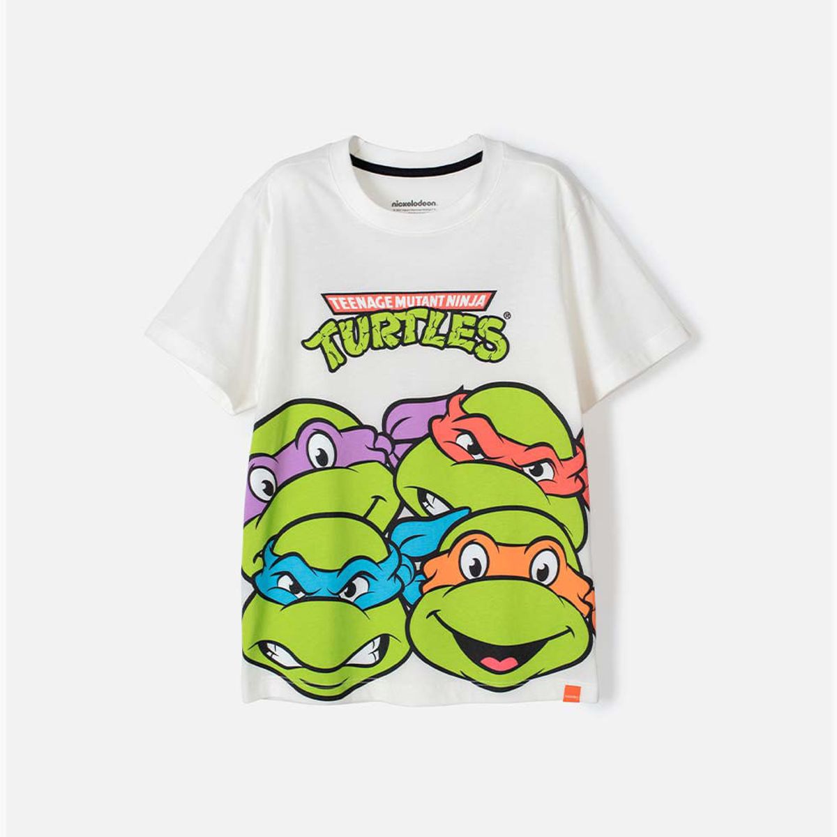 NICKELODEON - Camiseta Tortugas Ninja manga corta blanca para niño