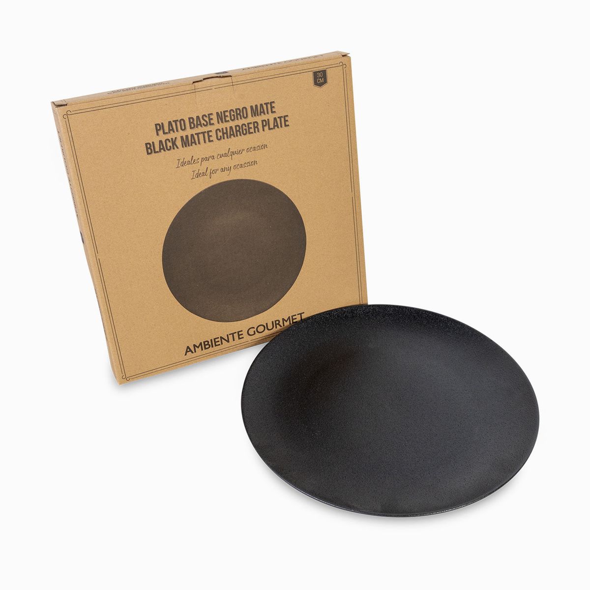 AMBIENTE GOURMET - Plato base Negro Mate 30cm