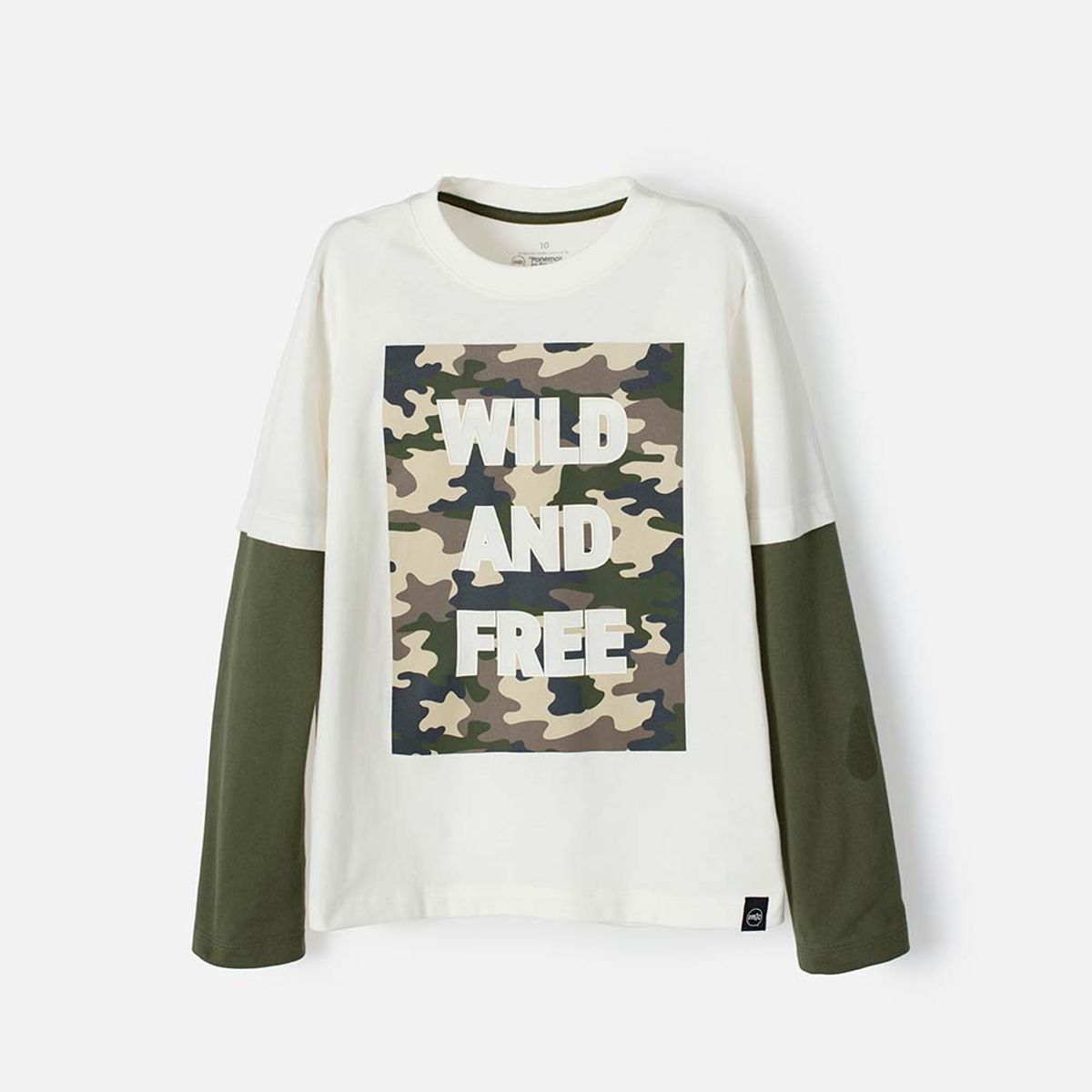 MIC - Camiseta de Mic manga larga marfil para niño