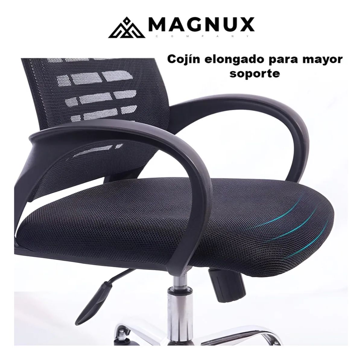 MAGNUX COMPANY - Silla Escritorio Ergonómica Giratoria Compacta Y Cómoda Color Negro