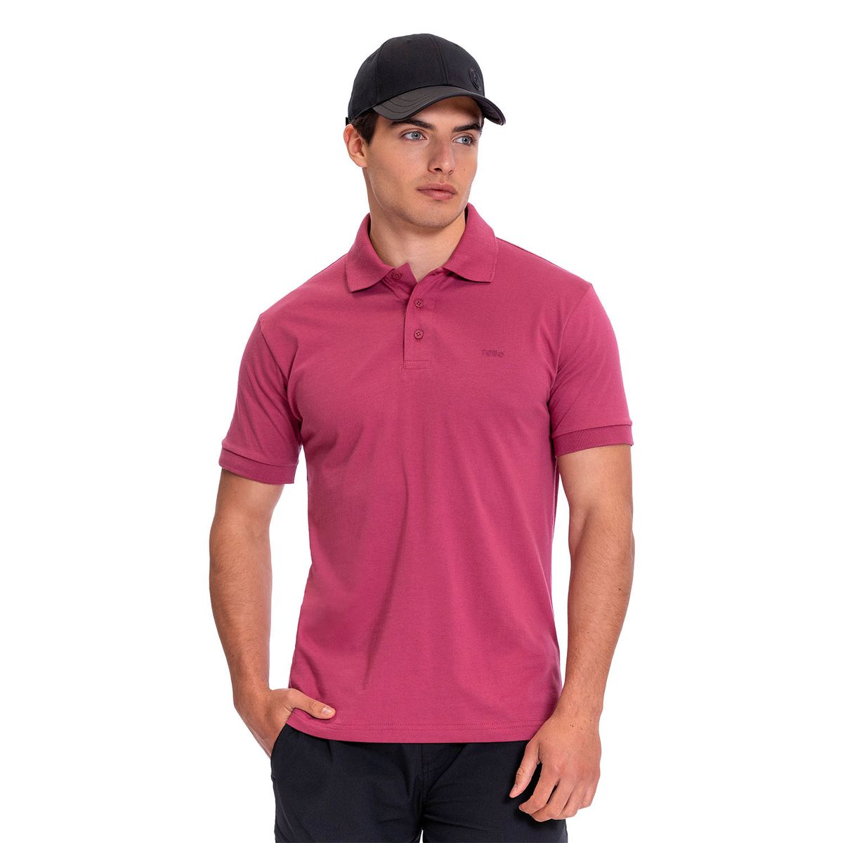 TOTTO - Camiseta Tipo Polo en Jersey para Hombre Totto Rosada Mkp