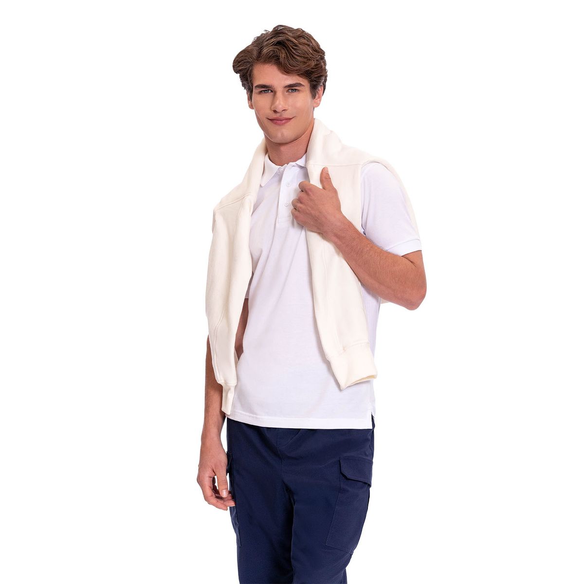 TOTTO - Camiseta Tipo Polo en Jersey para Hombre Totto Blanca Mkp