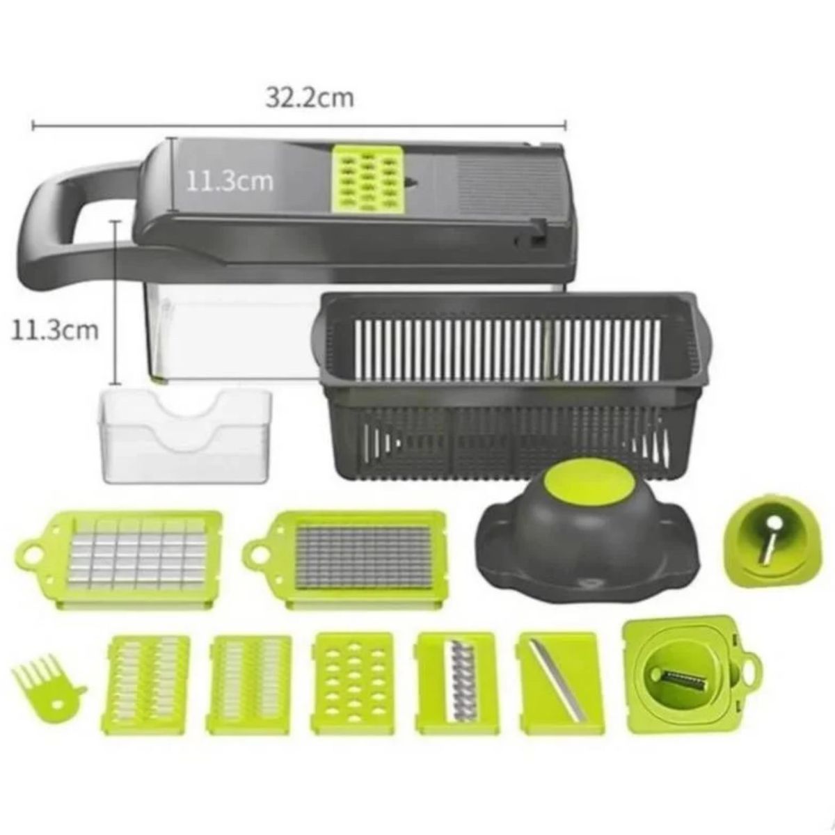 AMERICAN GENERICS - Rebanador rallador procesador cortador de vegetales 14 piezas cocina