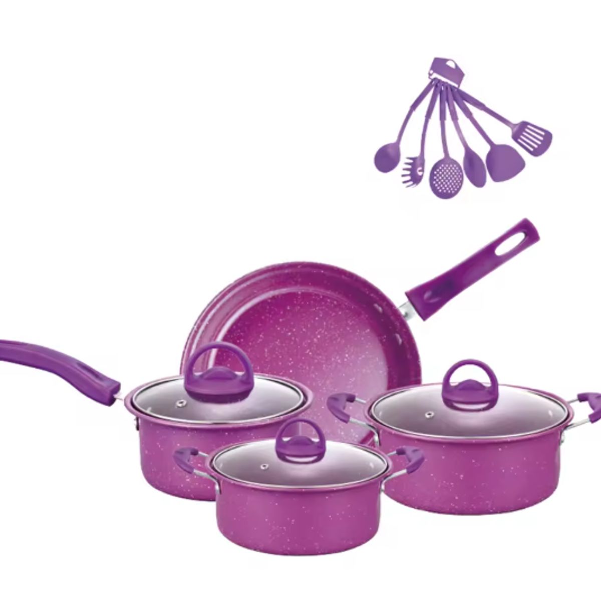 AMERICAN GENERICS - SET DE OLLAS Y SARTENES ANTIADHERENTES -UTENCILIOS DE COCINA 13 PIEZAS