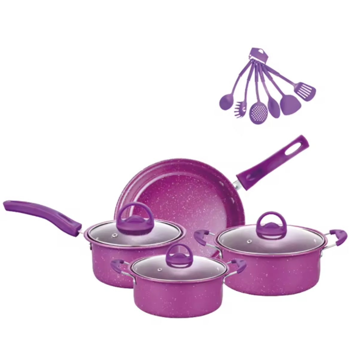 AMERICAN GENERICS - SET DE OLLAS Y SARTENES ANTIADHERENTES -UTENCILIOS DE COCINA 13 PIEZAS