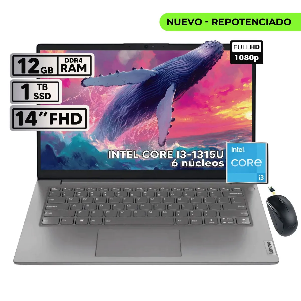 LENOVO - PORTATIL LENOVO V14 G4 IRU INTEL CORE I3-1315U 12GB RAM 1TB SSD 14 FHD + MOUSE INALAMBRICO
