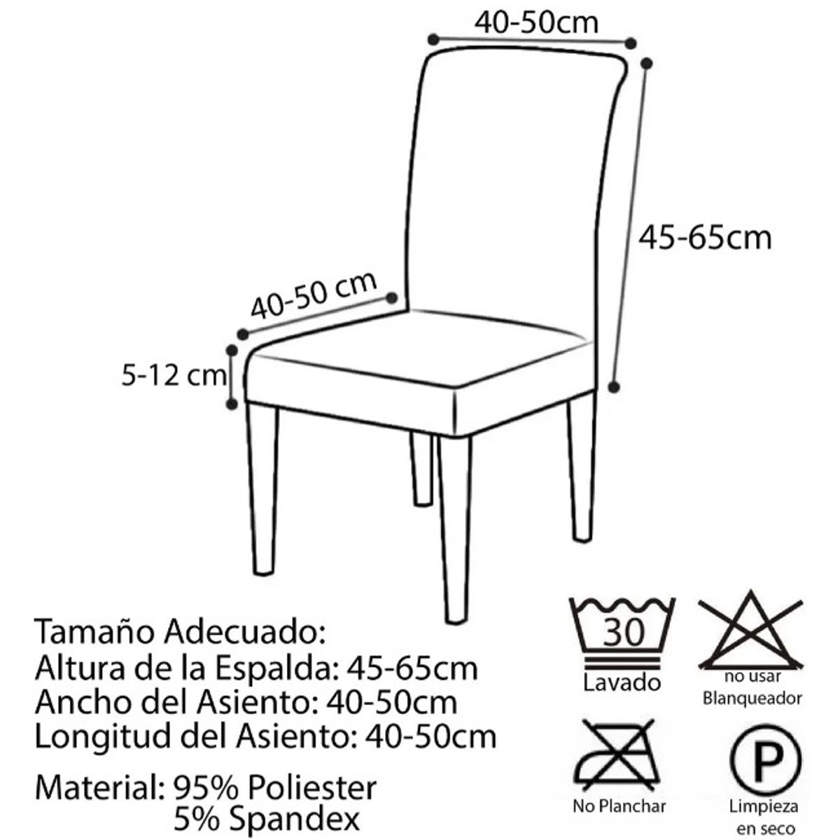 CHINA GLAZE - Funda protector para sillas comedor x4 negro rombos