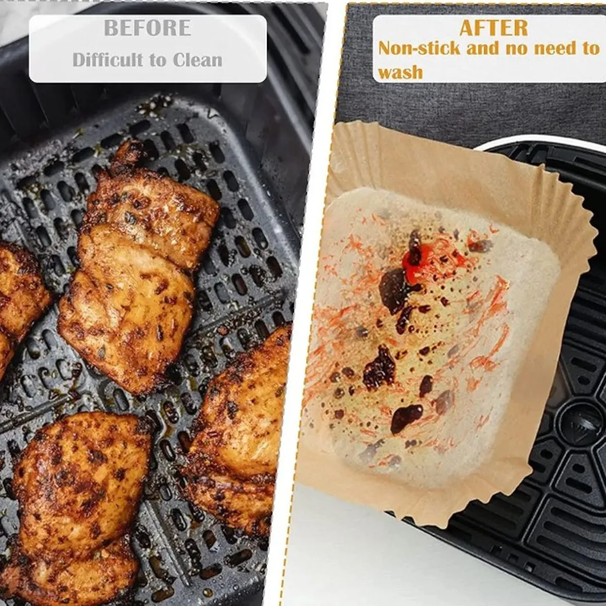 CHINA GLAZE - Bandeja de papel para freidora de aire