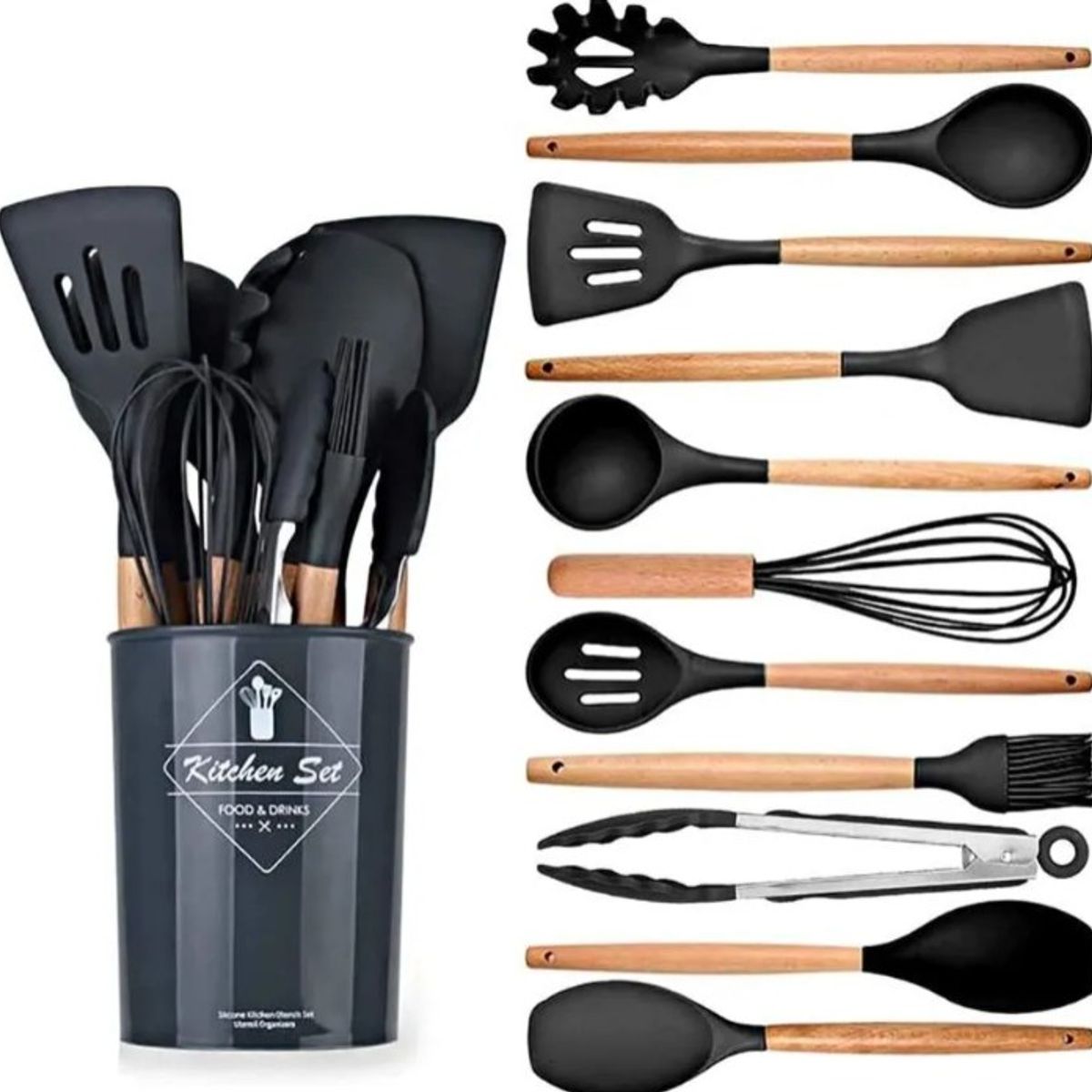 CHINA GLAZE - Set Utensilios en Plastico Negros