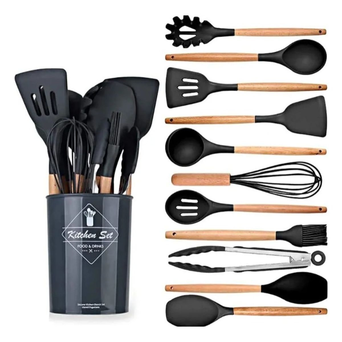 CHINA GLAZE - Set Utensilios en Plastico Negros