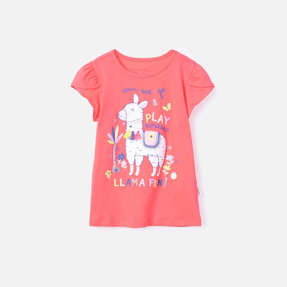 LITTLEMIC - Camiseta LittleMic manga corta coral para niña