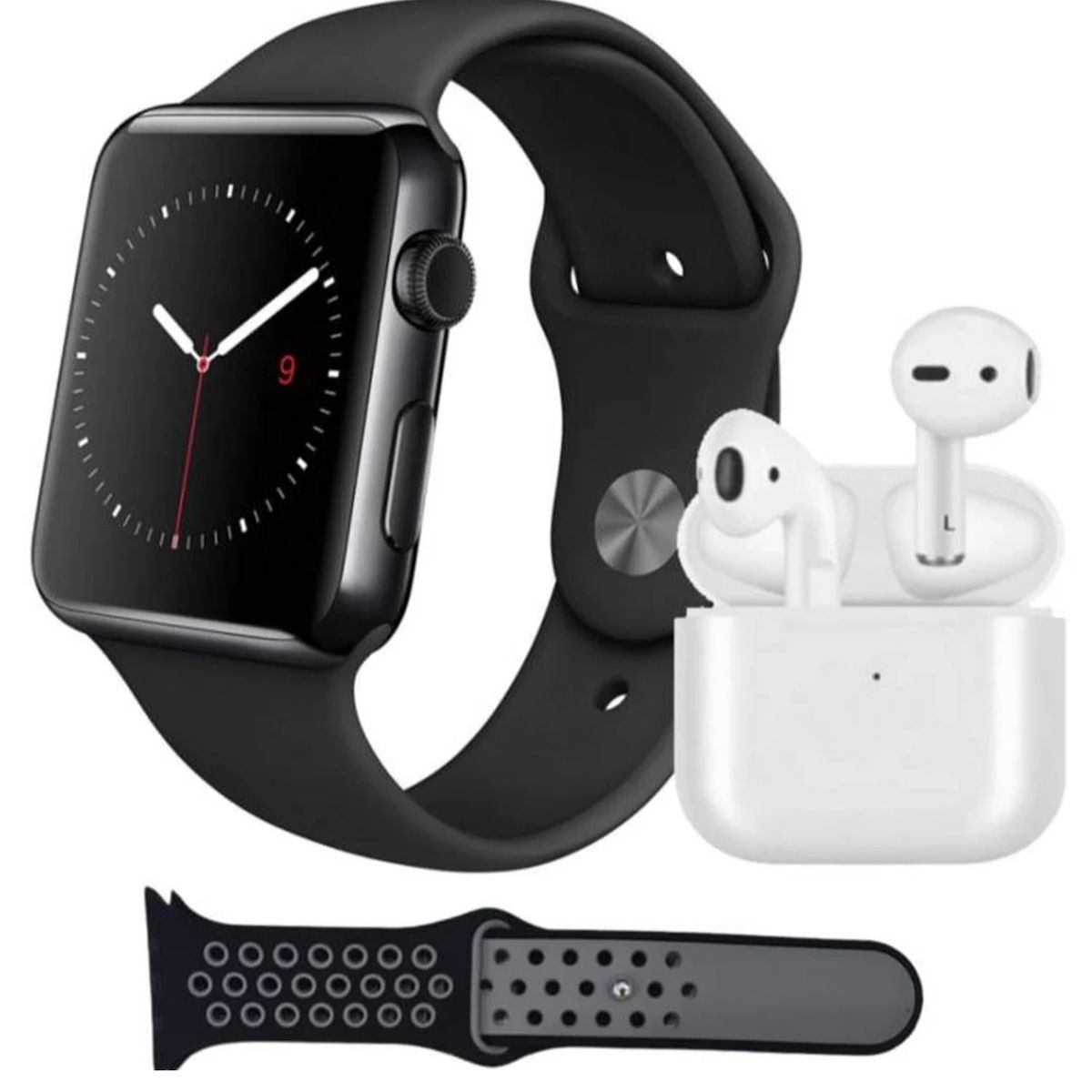 GENERICO - COMBO RELOJ INTELIGENTE SMARTWATCH T900 AUDÍFONOS Y DOS PULSOS