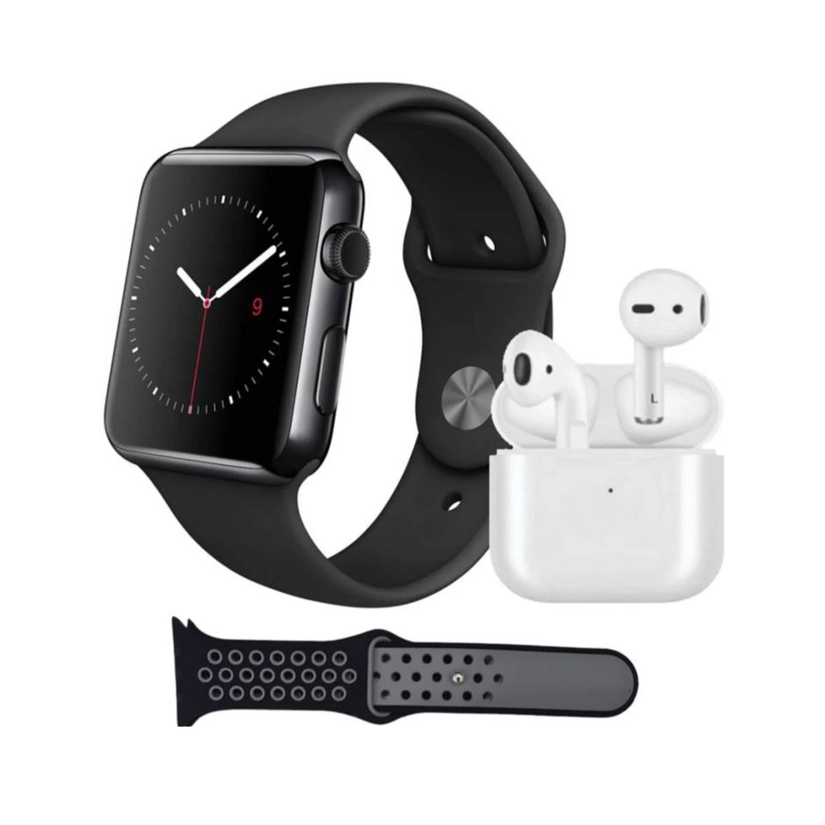 GENERICO - COMBO RELOJ INTELIGENTE SMARTWATCH T900 AUDÍFONOS Y DOS PULSOS