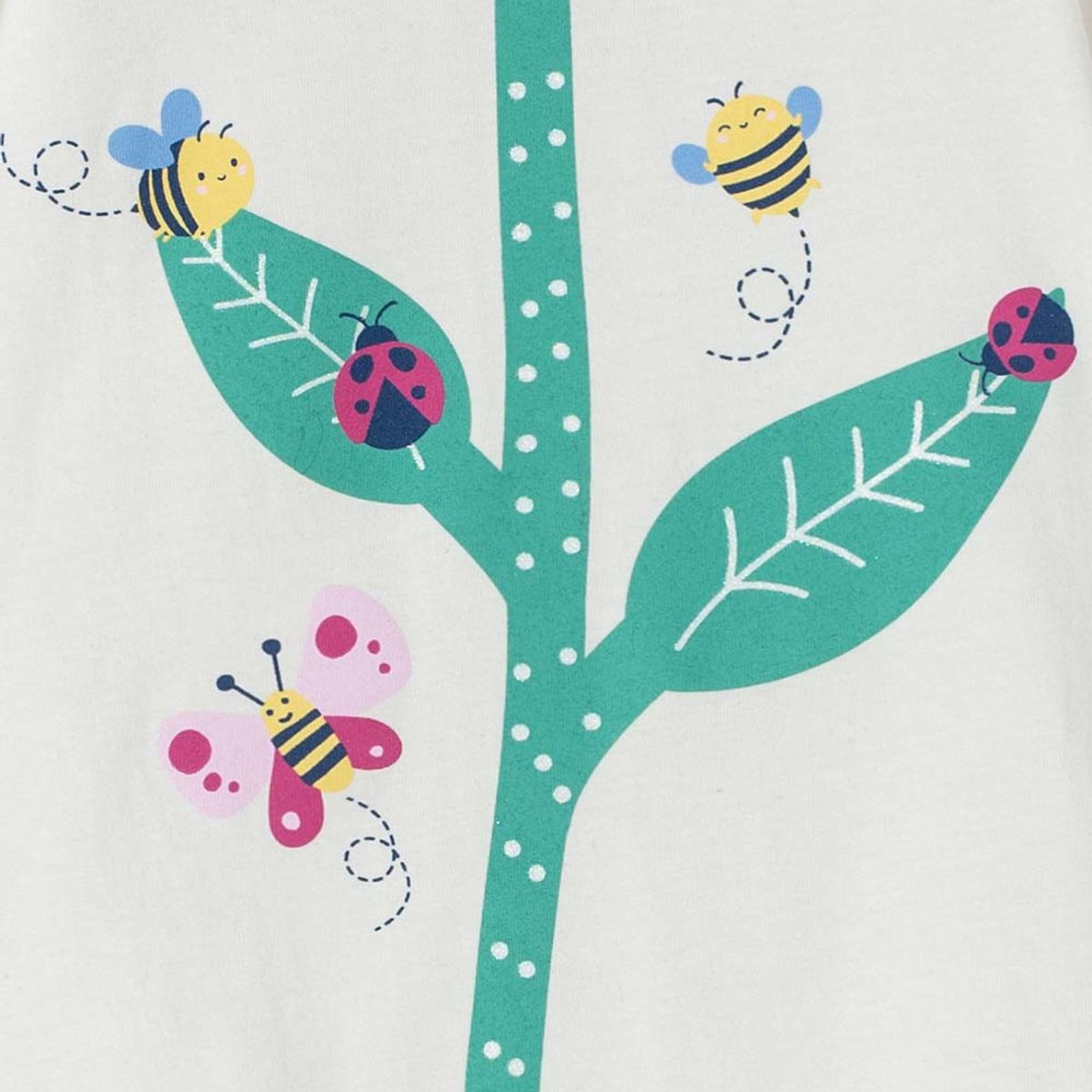 LITTLEMIC - Camiseta Littlemic marfil cuello redondo para niña