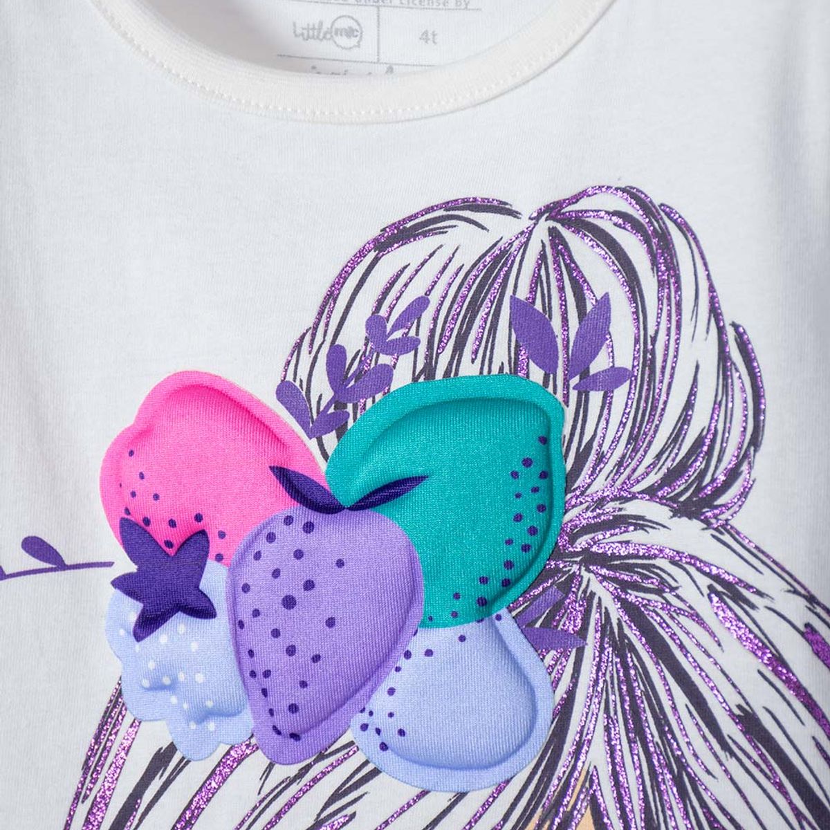 LITTLEMIC - Camiseta LittleMic marfil manga corta para niña