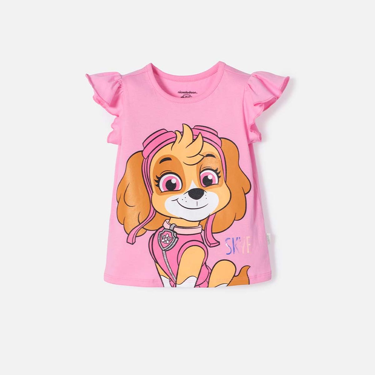 NICKELODEON - Camiseta de Paw patrol manga corta rosada para niña 2T a 6T