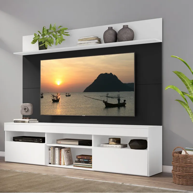 GENERICO - Rack Con Panel  Para Tv de Hasta 65 Pulgadas Color Blanco