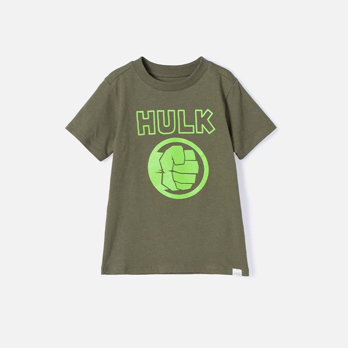 MARVEL - Camiseta de Hulk manga corta verde para niño