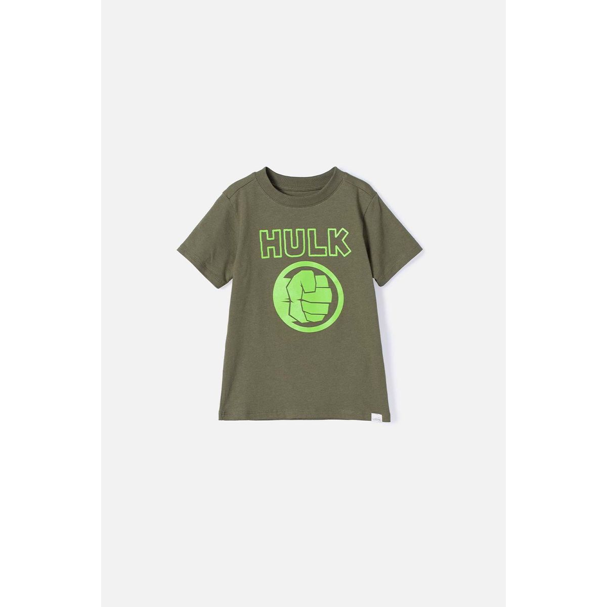 MARVEL - Camiseta de Hulk manga corta verde para niño