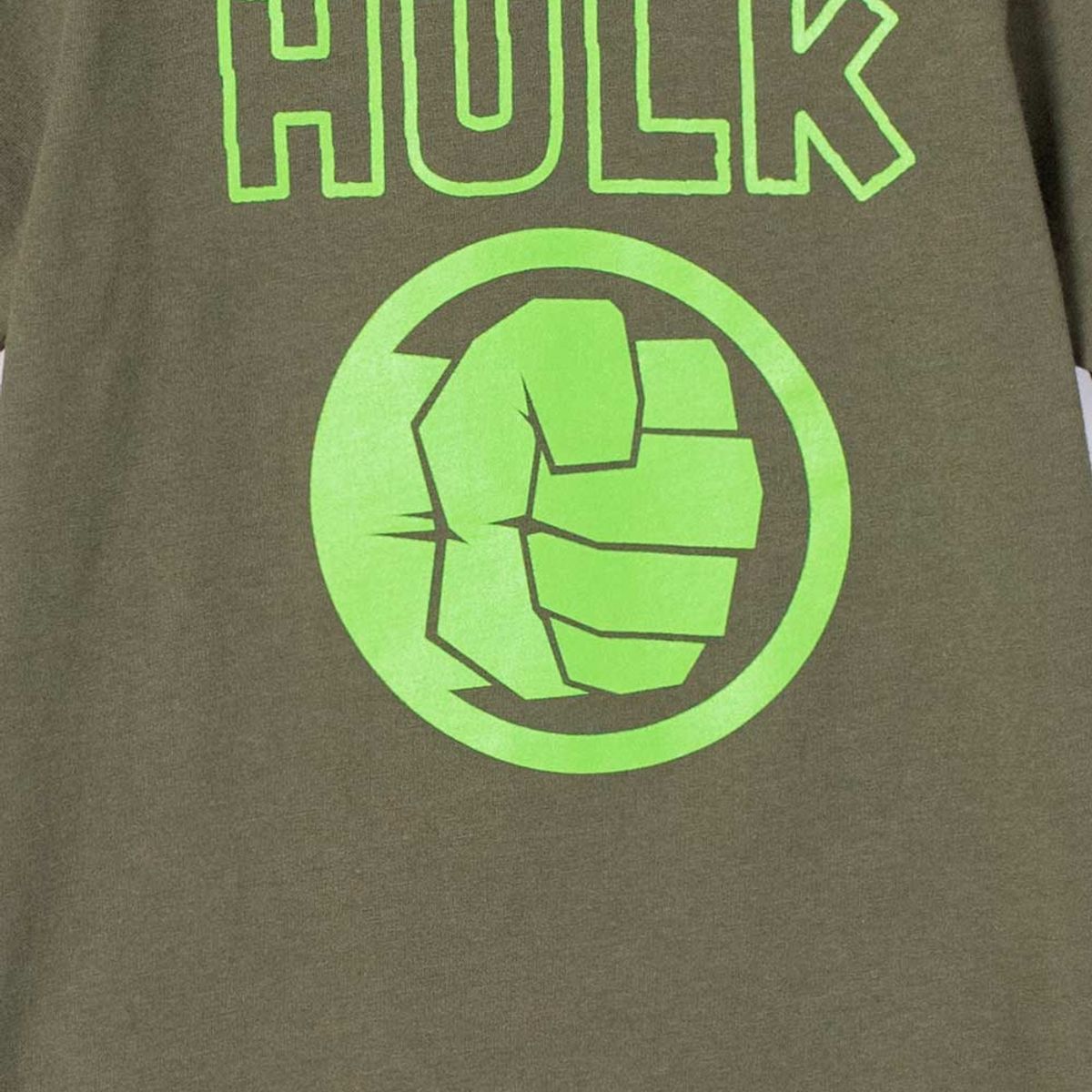 MARVEL - Camiseta de Hulk manga corta verde para niño