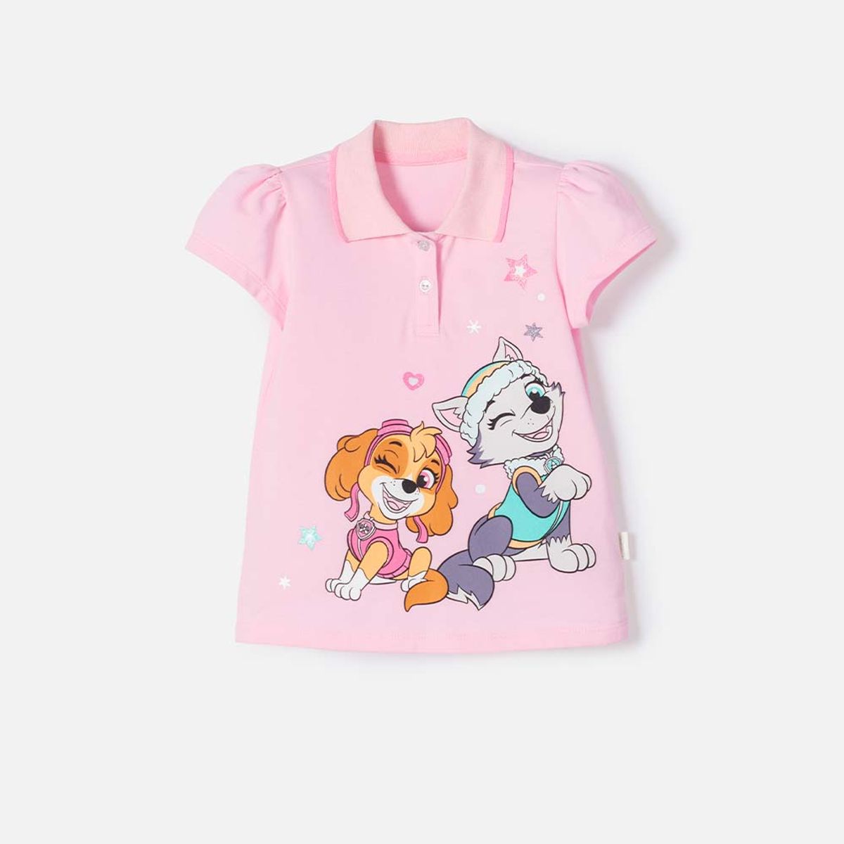 NICKELODEON - Camiseta tipo Polo Paw Patrol rosada para niña