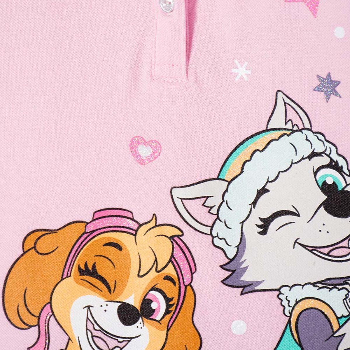 NICKELODEON - Camiseta tipo Polo Paw Patrol rosada para niña