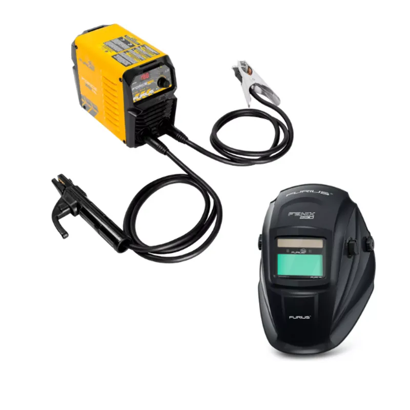 FURIUS - Soldador Inversor 180a 110-220v Furius Mini Fix Fw182 Cel + Careta