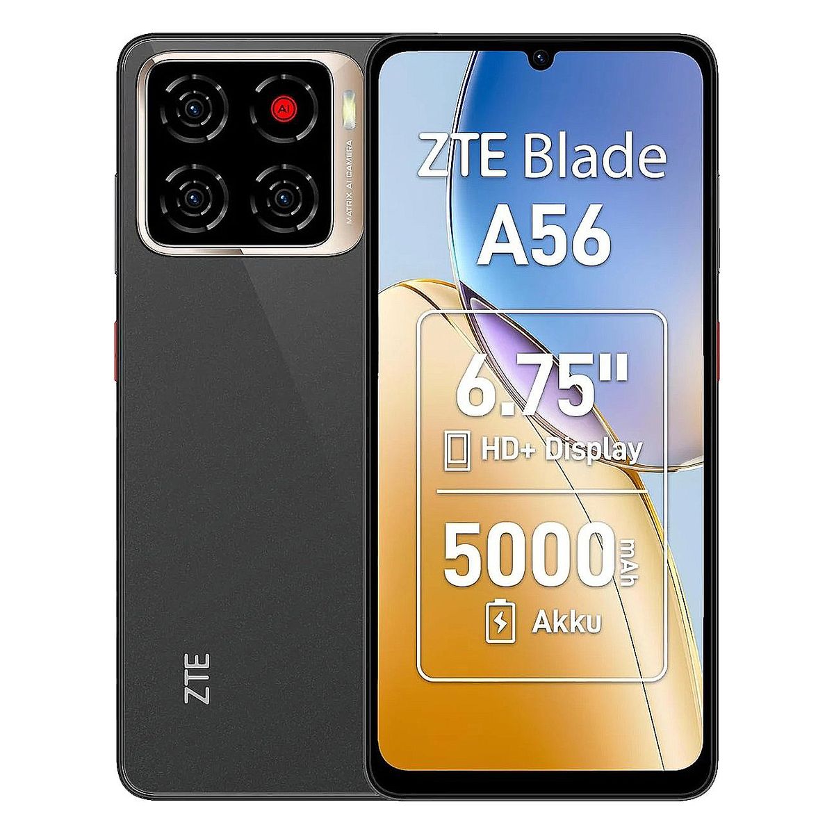 ZTE - Celular ZTE Blade A56 128GB 4GB Ampliable a 12GB Negro