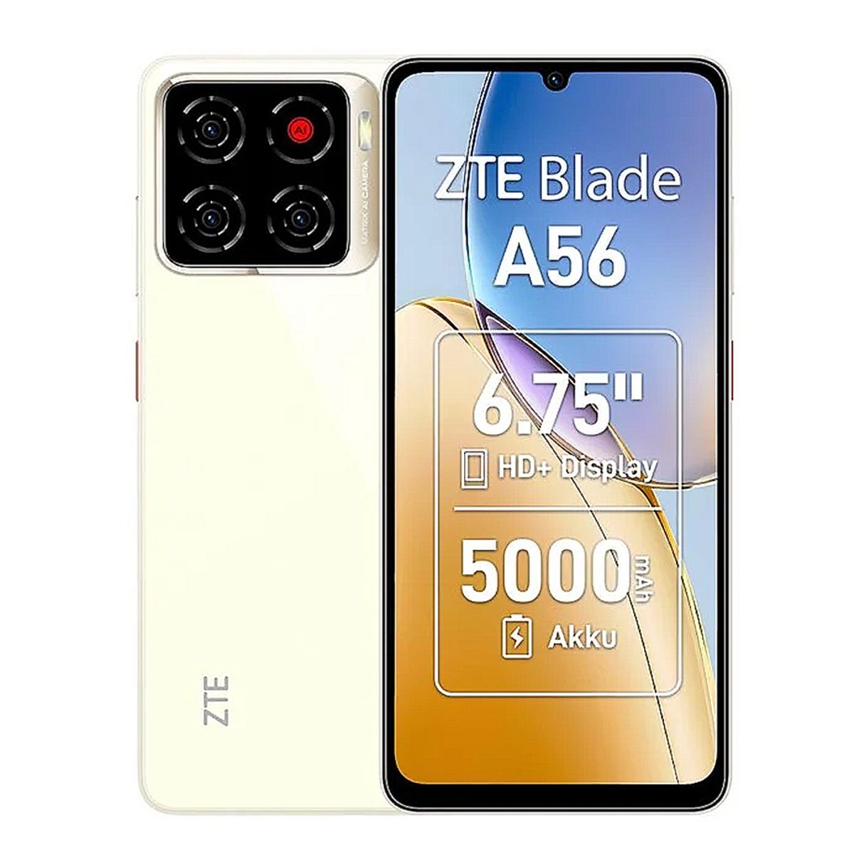 ZTE - Celular ZTE Blade A56 128GB 4GB Ampliable a 12GB Dorado