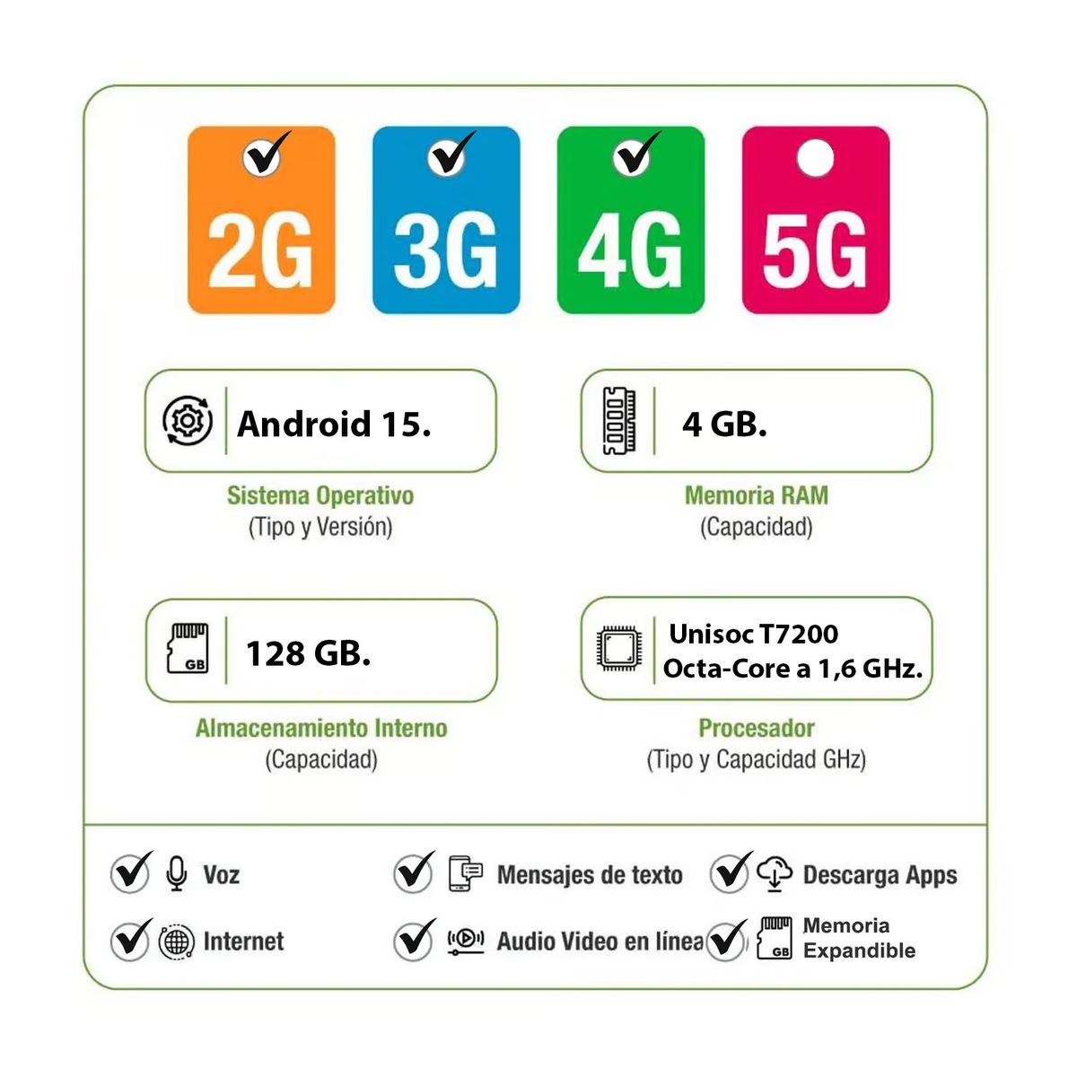 ZTE - Celular ZTE Blade A56 128GB 4GB Ampliable a 12GB Dorado